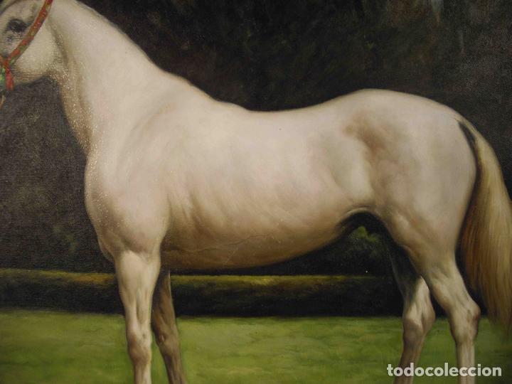 Otros objetos de arte: OLEO SOBRE LIENZO CORCEL BLANCO - Foto 3
