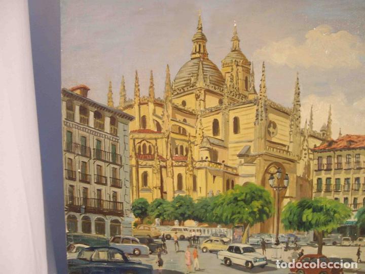 Otros objetos de arte: OLEO PLAZA MAYOR SEGOVIA - Foto 2