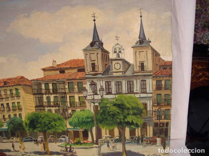 Otros objetos de arte: OLEO PLAZA MAYOR SEGOVIA - Foto 4