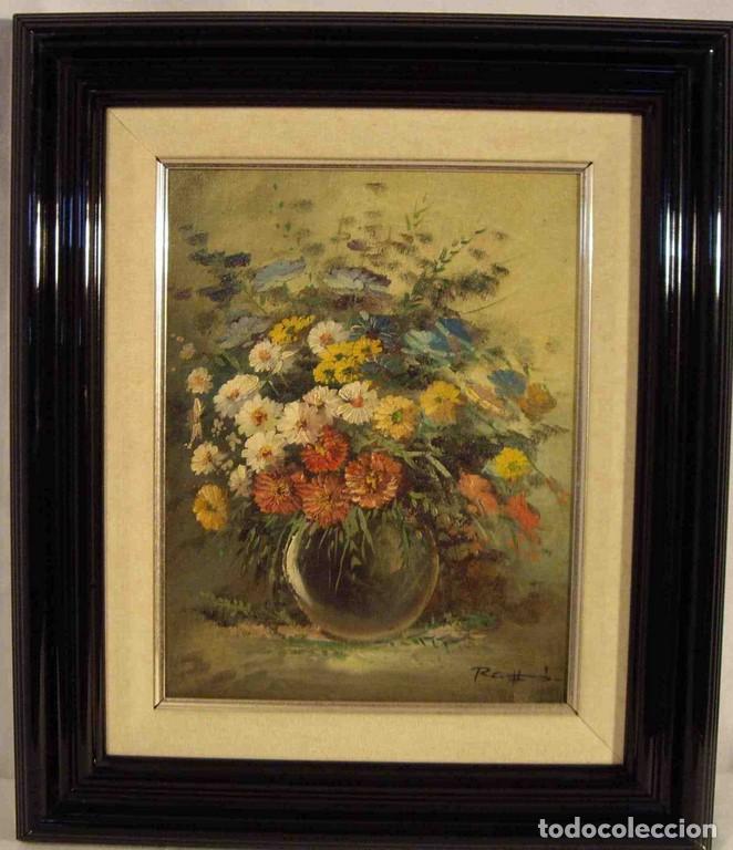 Otros objetos de arte: CUADRO BODEGON FLORES JARRON CRISTAL - Foto 1