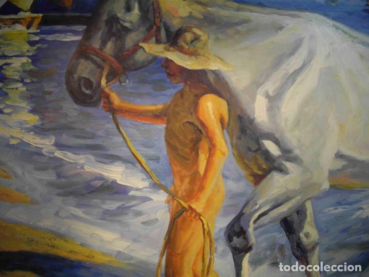Otros objetos de arte: OLEO CABALLO EN LA PLAYA - Foto 3