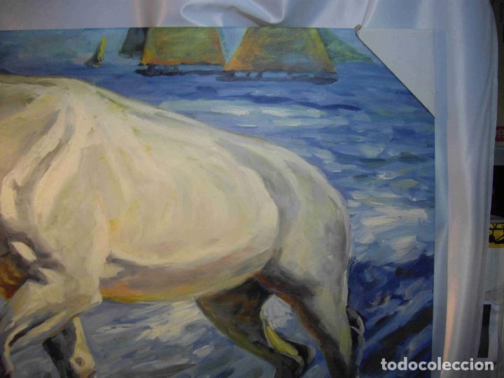 Otros objetos de arte: OLEO CABALLO EN LA PLAYA - Foto 4