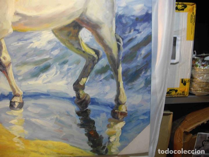 Otros objetos de arte: OLEO CABALLO EN LA PLAYA - Foto 5