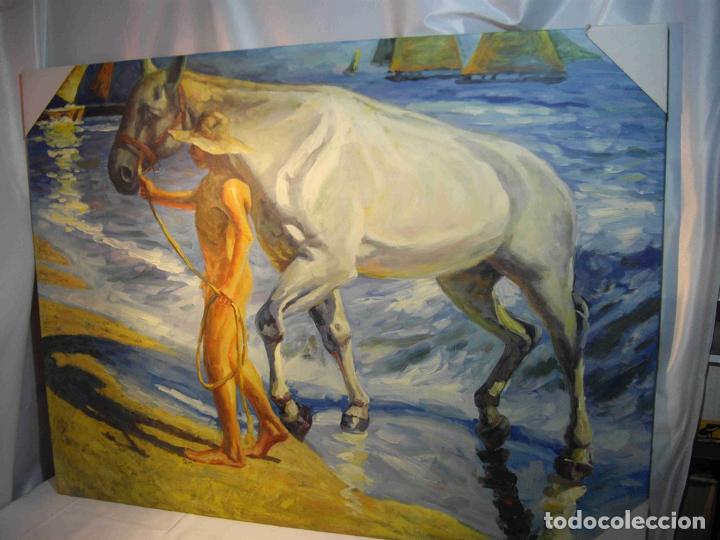 Otros objetos de arte: OLEO CABALLO EN LA PLAYA - Foto 1