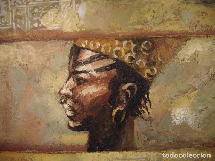 Otros objetos de arte: OLEO SOBRE LIENZO AFRICANO - Foto 4