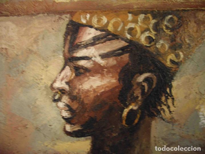 Otros objetos de arte: OLEO SOBRE LIENZO AFRICANO - Foto 5