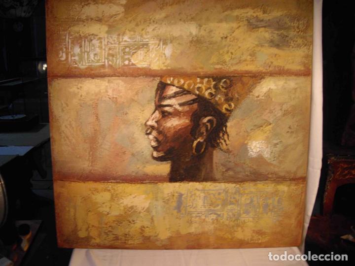 Otros objetos de arte: OLEO SOBRE LIENZO AFRICANO - Foto 1