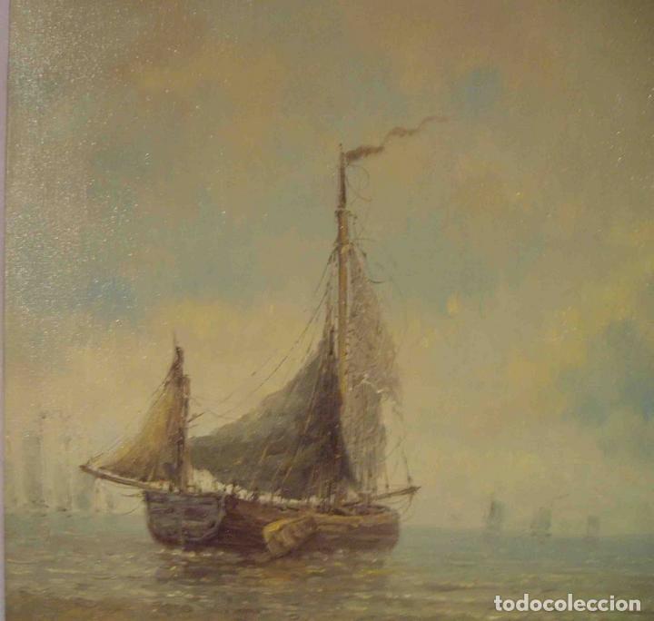 Otros objetos de arte: OLEO BARCAZAS - Foto 2