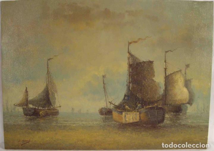 Otros objetos de arte: OLEO BARCAZAS - Foto 1