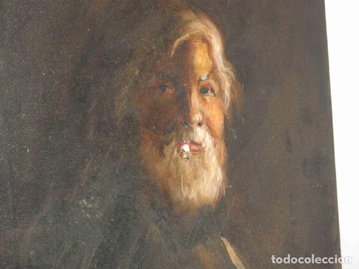 Otros objetos de arte: OLEO SE&Ntilde;OR FUMANDO - Foto 2