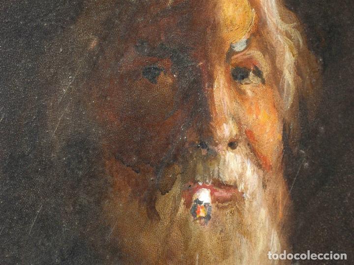 Otros objetos de arte: OLEO SE&Ntilde;OR FUMANDO - Foto 3
