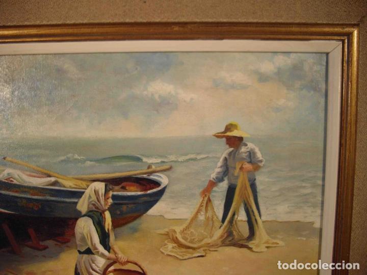 Otros objetos de arte: OLEO SOBRE LIENZO PESCADOR - Foto 4