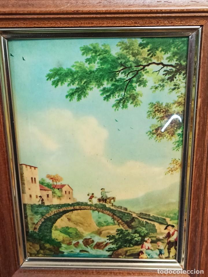 Otros objetos de arte: Cuadro con escena costumbrista en marco de madera. - Foto 3
