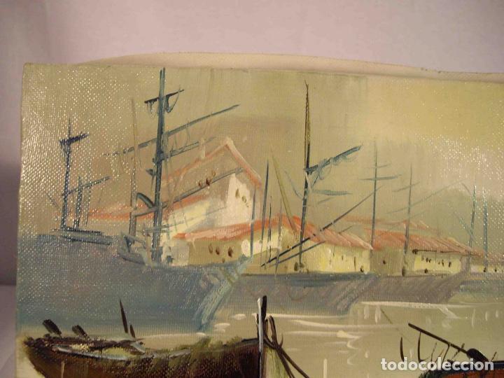 Otros objetos de arte: OLEO MARINA BARCAZAS - Foto 4