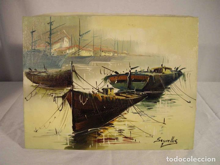 Otros objetos de arte: OLEO MARINA BARCAZAS - Foto 1