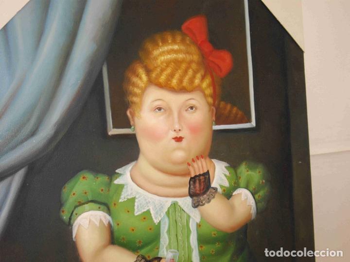 Otros objetos de arte: OLEO SE&Ntilde;ORA CHUPITO PELIRROJA - Foto 2