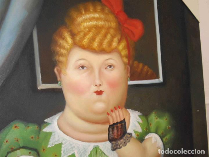 Otros objetos de arte: OLEO SE&Ntilde;ORA CHUPITO PELIRROJA - Foto 3