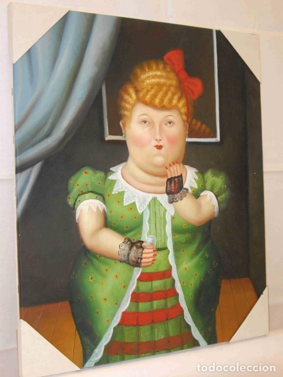 Otros objetos de arte: OLEO SE&Ntilde;ORA CHUPITO PELIRROJA - Foto 1