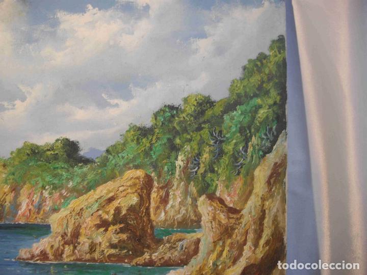 Otros objetos de arte: OLEO BOTE EN LA COSTA - Foto 2