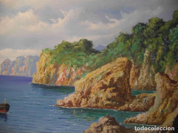 Otros objetos de arte: OLEO BOTE EN LA COSTA - Foto 3