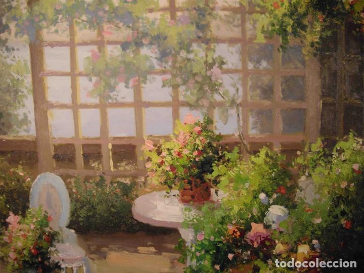 Otros objetos de arte: OLEO SOBRE LIENZO TERRAZA FLORES - Foto 6