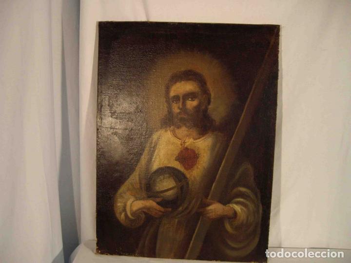 Otros objetos de arte: OLEO SANTO CORAZON DE JESUS - Foto 1