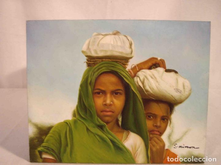 Otros objetos de arte: OLEO SOBRE TABLA AFRICANAS - Foto 1