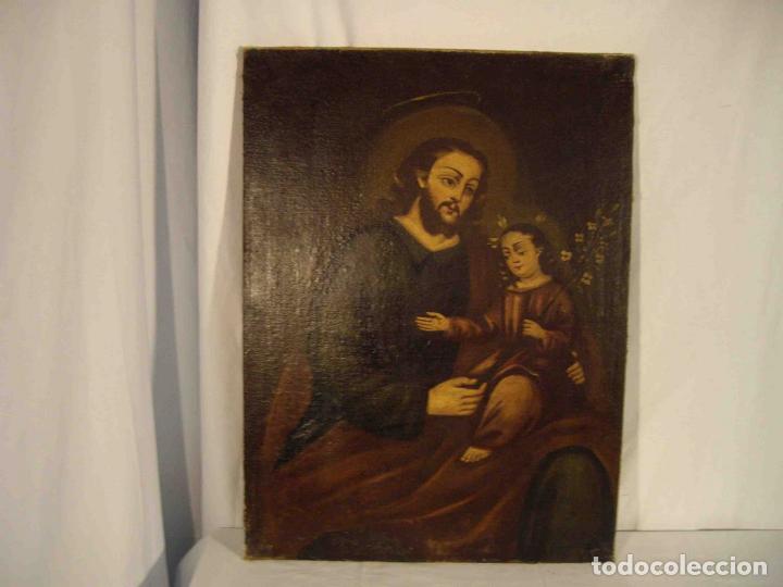 Otros objetos de arte: OLEO SANTO CON NI&Ntilde;O SANTO II - Foto 1