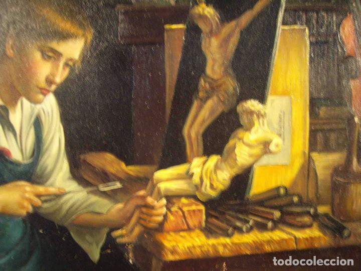 Otros objetos de arte: OLEO SOBRE TABLA TALLISTA - Foto 3