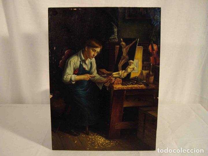 Otros objetos de arte: OLEO SOBRE TABLA TALLISTA - Foto 1