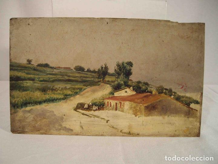 Otros objetos de arte: OLEO SOBRE TABLA PAISAJE RURAL - Foto 1