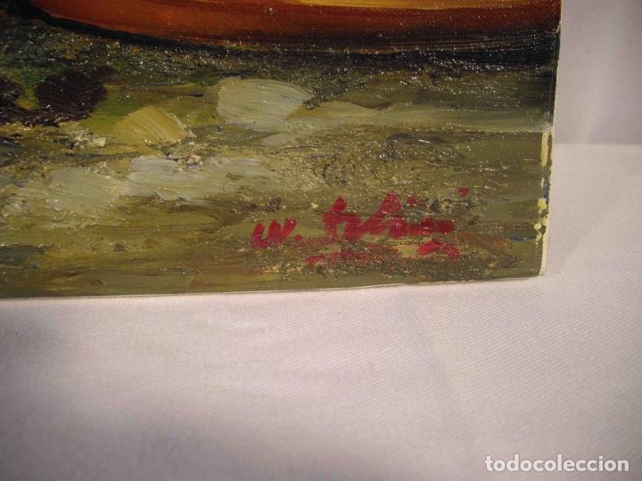 Otros objetos de arte: OLEO SOBRE LIENZO NI&Ntilde;A CON GALLO - Foto 5