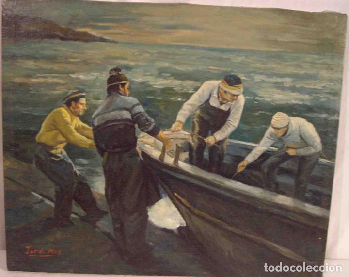 Otros objetos de arte: OLEO ARRIANDO EL BOTE - Foto 1