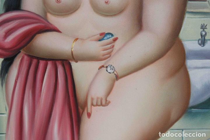 Otros objetos de arte: OLEO MUJER TOALLA ROJA BOTERO - Foto 4
