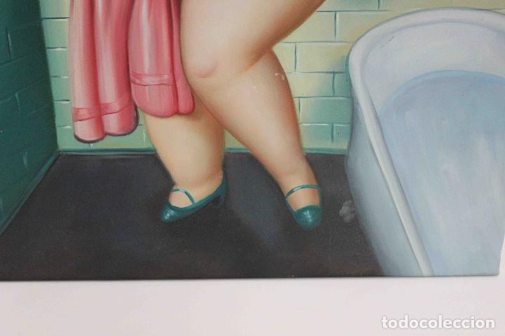 Otros objetos de arte: OLEO MUJER TOALLA ROJA BOTERO - Foto 5