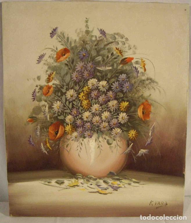 Otros objetos de arte: OLEO BOTELLON MARGARITAS 2 - Foto 1
