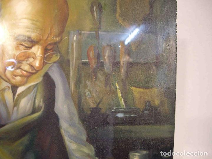 Otros objetos de arte: OLEO SOBRE TABLA ZAPATERO - Foto 3