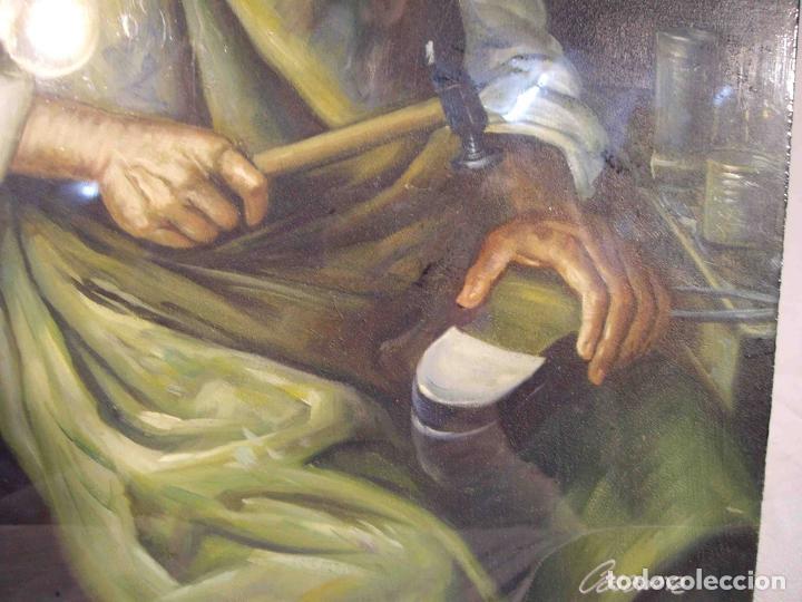 Otros objetos de arte: OLEO SOBRE TABLA ZAPATERO - Foto 4