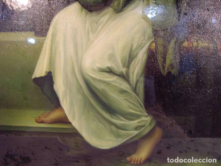Otros objetos de arte: OLEO SOBRE TABLA DAMA ROMANA BEBIENDO - Foto 4