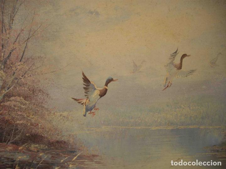 Otros objetos de arte: OLEO SOBRE LIENZO PATOS - Foto 2