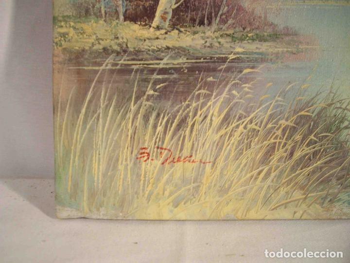 Otros objetos de arte: OLEO LLEGANDO AL RIO - Foto 5