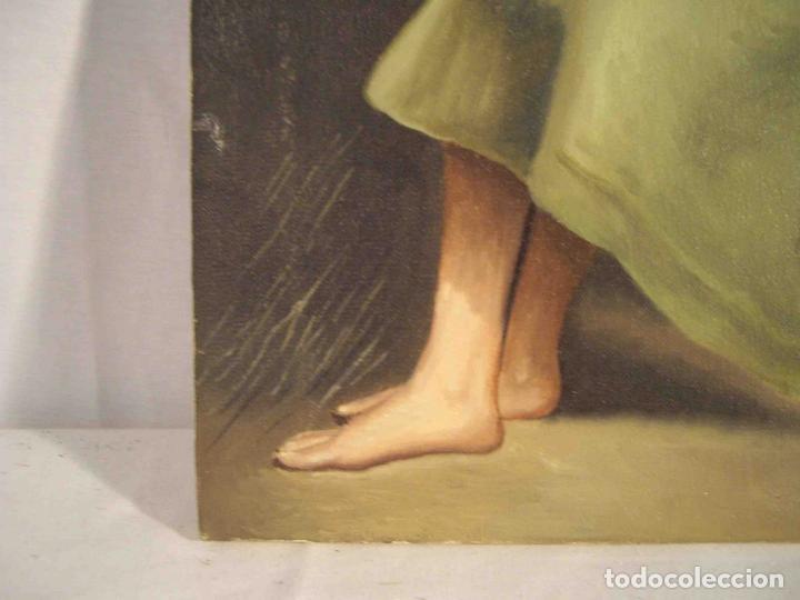 Otros objetos de arte: OLEO NI&Ntilde;A CON ESCOBA - Foto 4
