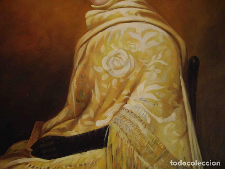 Otros objetos de arte: OLEO TELA JOVEN CON MANTON - Foto 3