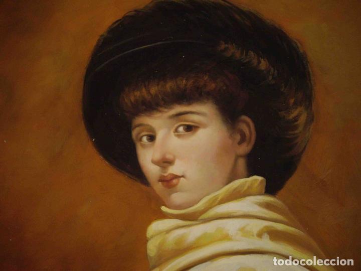 Otros objetos de arte: OLEO TELA JOVEN CON MANTON - Foto 5