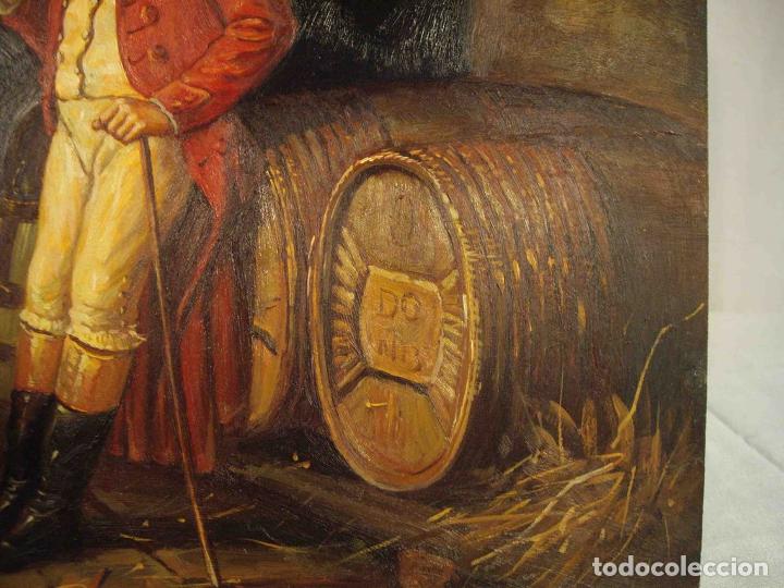 Otros objetos de arte: OLEO SOBRE TABLA CATANDO EL VINO - Foto 4