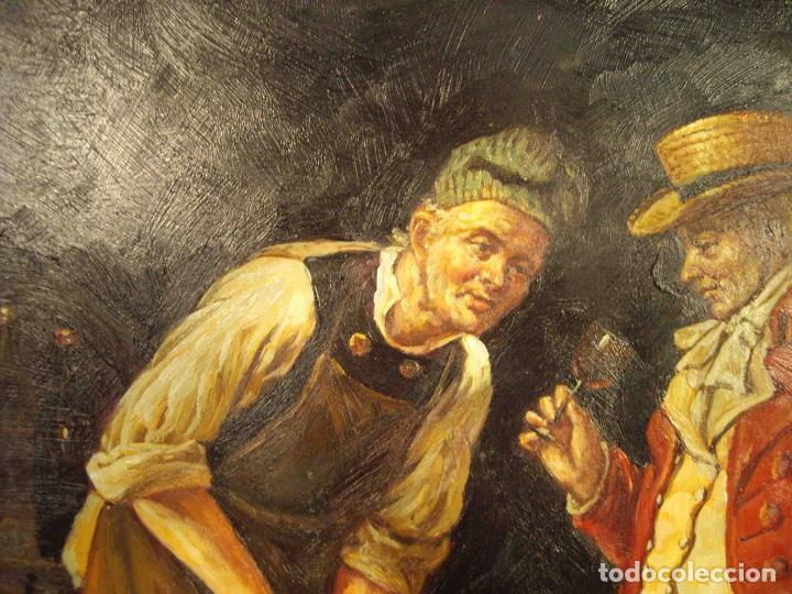 Otros objetos de arte: OLEO SOBRE TABLA CATANDO EL VINO - Foto 5