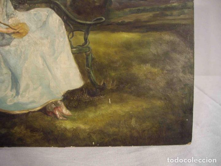 Otros objetos de arte: OLEO SOBRE TABLA DESCANSO CAZA - Foto 4