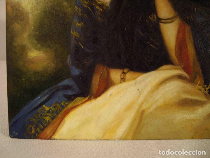 Otros objetos de arte: OLEO SOBRE TABLA RETRATO DAMA ANDALU - Foto 4