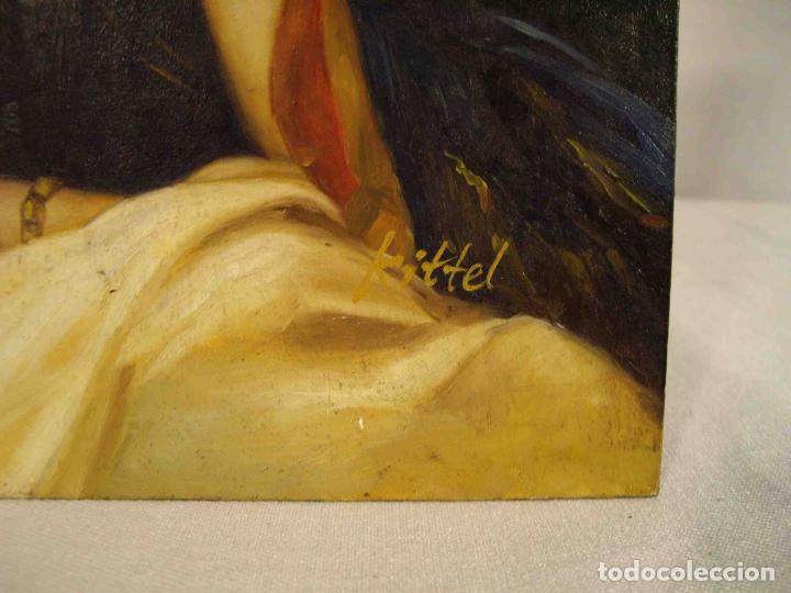 Otros objetos de arte: OLEO SOBRE TABLA RETRATO DAMA ANDALU - Foto 5