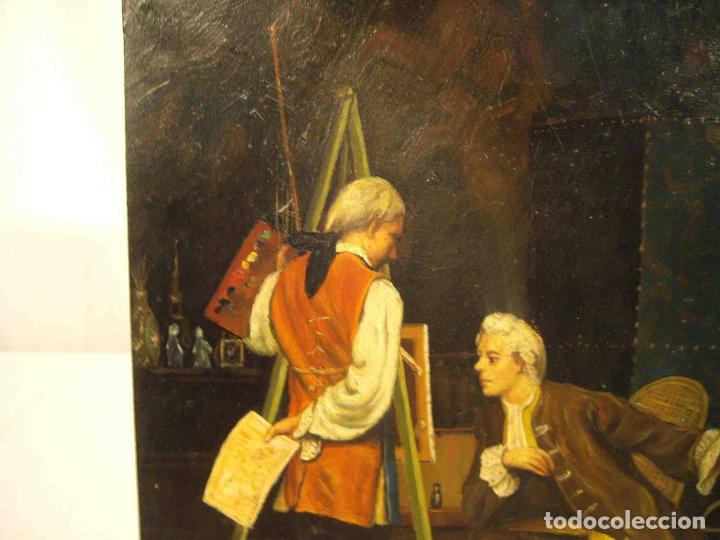 Otros objetos de arte: OLEO SOBRE TABLA MOSTRANDO RETRATO - Foto 2